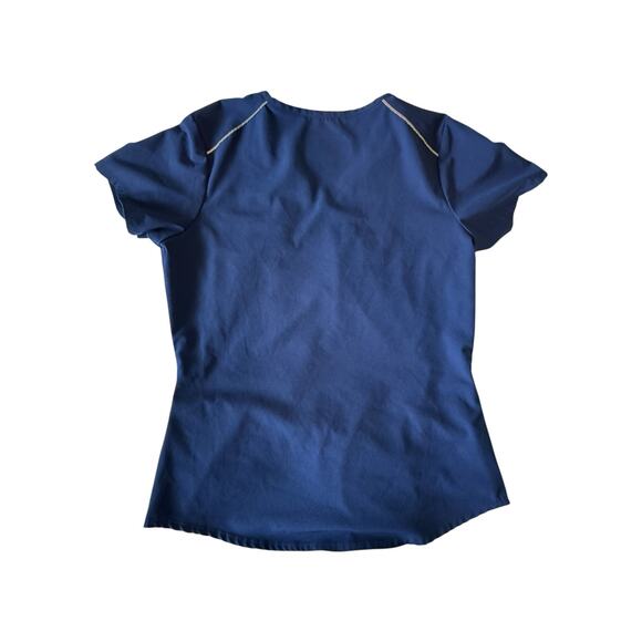 Skechers by Barco Women’s Scrub Top Medium Blue V-Neck Stretch Nursing Uniform - Picture 4 of 7